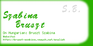 szabina bruszt business card